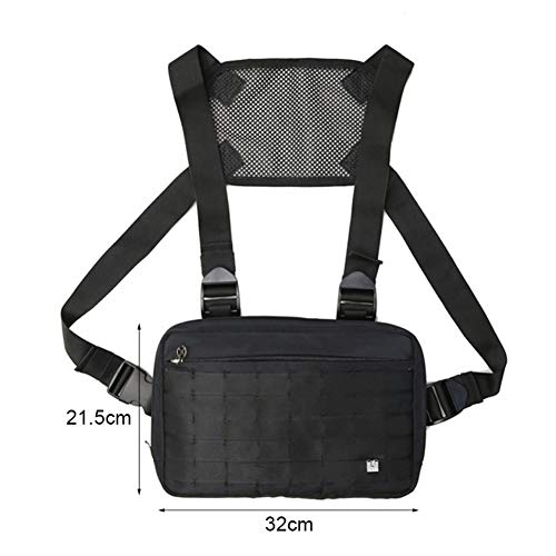 EFINNY Hombres Mujeres Bolsas de Equipo de Pecho Streetwear Bolso de la Cintura Bolsas de Hombro Cruzadas tácticas funcionales Bolso de Pecho Ajustable Bolso Estilo Hip Hop