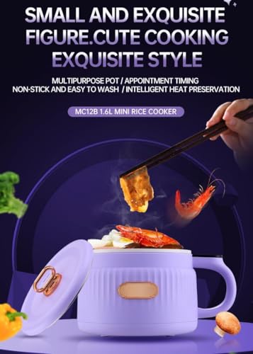 Electric Hot Pot, 1.6L Ramen Cooker, Multi-Function Electric Hot Pot, Portable Sauté Pan with Over-Heating Protection, Boil Dry Protection, for Pasta, Noodles, Steak, Egg Green - Image 2