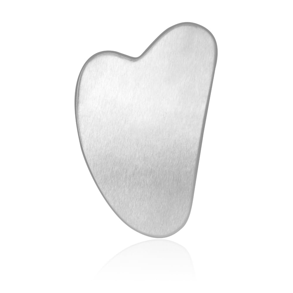 B-Arm Gua sha Facial Tool for Face, Neck, Eye |Non-Glossy Body Scraping Tool for Foot, Shoulder & Lymphatic Drainage |Skin Care Tool |Stainless Steel Gua Sha for Glowing Skin & Reducing Eye Puffiness