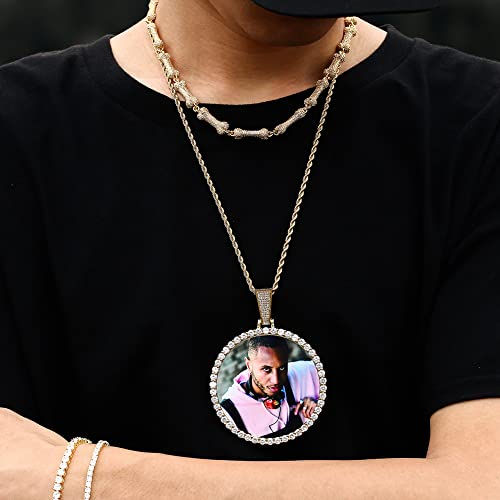 YIMERAIRE Oversized Large Custom Picture Necklace Pendant Personalized Photo Necklace Iced Out Necklce for Men4
