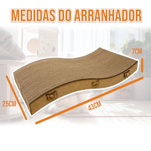 Loja Caclo Arranhador para Gatos em Papelão com Base MDF, Acessório para Entretenimento e Cuidados c