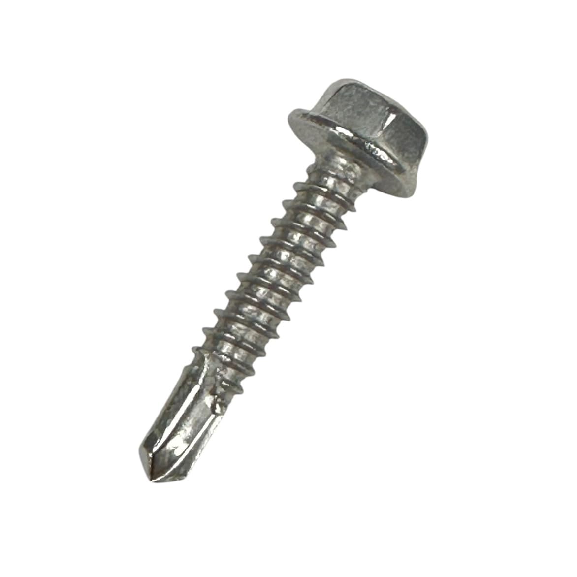 20 pcs Self Drilling TEK Screws 1/4 in x 1-1/4 in Hex Head Stainless Steel