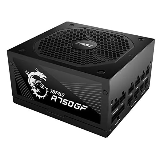 MSI MPG A750GF Gaming Power Supply - Full Modular - 80 PLUS Gold Certified 750W - 100% Japanese 105°C Capacitors - Compact Size - ATX PSU