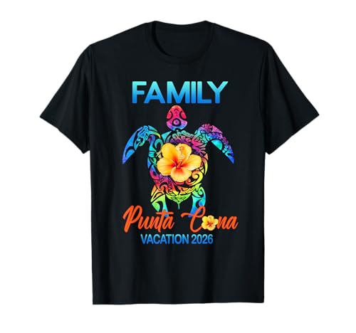 Family Punta Cana 2026 Tie Dye Sea Turtle Beach Trip T-Shirt