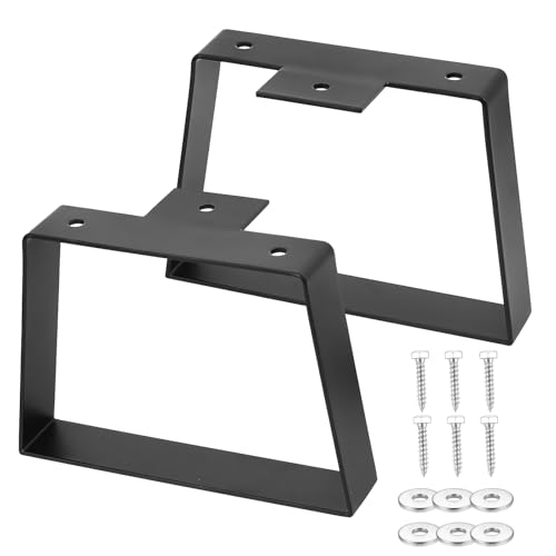 LiYiJiKeJi 2 Pièces Pied de Meuble Trapézoïdaux, 15,2 cm Pied de Table, Pieds de Meubles, Pied de Table Metal, Pied Canapé, Pieds Meuble Cuisine Noir pour Armoires Meubles Table(15,2cm)