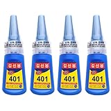 4pcs 401 Glue, High Strength 401 Nail Glue Fast Drying, Low Whitening, Multi-Purpose Bonding Solution Liquid Adhesive for Metal, Plastic & Jewelry(20ml)..