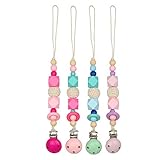 【Versatilidad】 Además de sostener los chupones, estos clips duraderos pueden contener una variedad de accesorios, incluyendo paños para eructar, anillos para la dentición y juguetes.