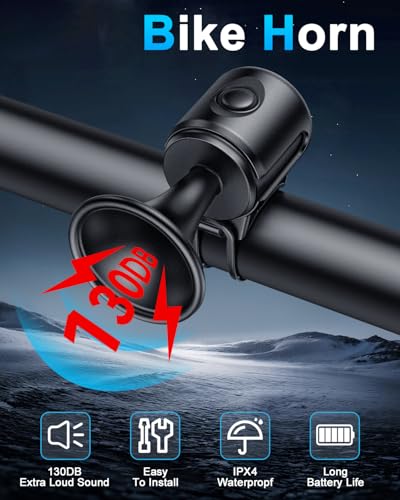 Electric Bike Horn 130db Loud Bicycle Horn，Bike Bell for