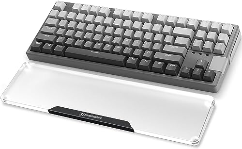 SELORSS Acrylic Keyboard Wrist Rest Pro- TENKEYLESS 80% Keyboard- Mechanical Keyboards Ergonomic Palm Rest for Computer Keyboard,Anti-Slip Base,Wrist Pad for Laptop,Office & Home-Easy Typing,Black