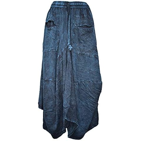 Falda Turquesa Gheri Algodón Bolsillo Alto Bajo Cover