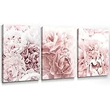 Modern Flower Art Prints Peony Roses Flower Art Canvas Painting Light Pink Rose Wall Art Girls...