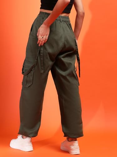 Image of KOTTY Women's High Rise Relaxed || Straight || Joggers Fit Cargo's for Pants || Trousers