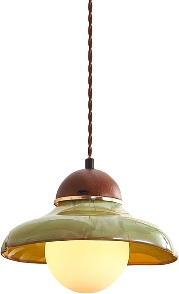 LYOUAE French Retro Ceramic Pendant Light Mid Century Modern Home Lighting Hanging Lamp G9 Warm Light Bedside Hanging Ceiling Lamp