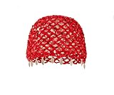 Cappello rosso in maglia traforata