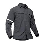 [TACVASEN] アウトドア メンズ 無地 半袖 迷彩 おしゃれ 大きいサイズ 長袖 ｔシャツ スリム 兼用 夏 ダークグレー XL