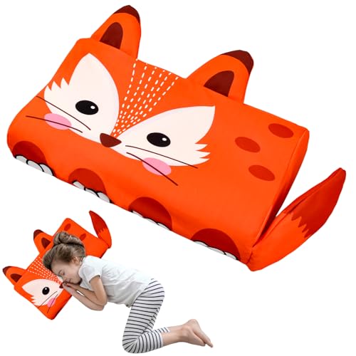 YAOZUP Schlummerkids Kissen Calmly Kinderkissen 46x26cm Kinderkopfkissen Kinderkissen Komfortkissen Kinder Ergonomisches Kissen Kinder für weiche Träume (Füchse)