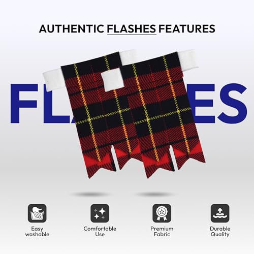 Image of Scottish Tartan Kilt Flashes with Elastic Adjusters
