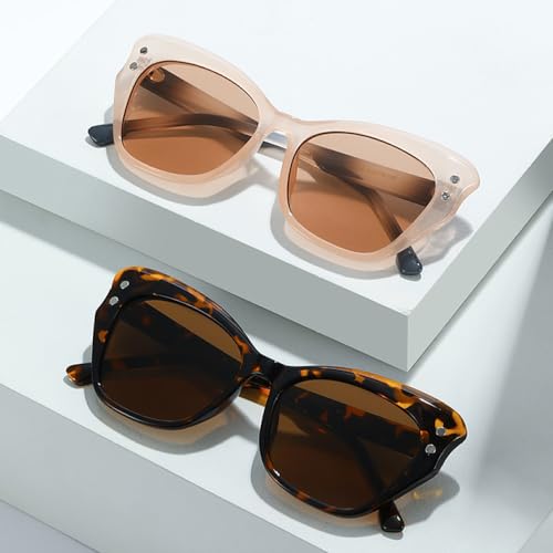 Lunettes de soleil œil de chat rétro aux finitions rivets soignées - 3