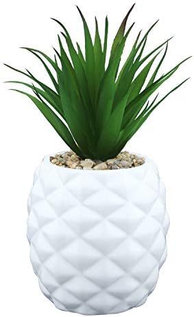 Ceramic Potted Artificial Succulent Decoration Fake Pineapple Plant Home Decor Tabletop Office Desk Outdoor Decoration