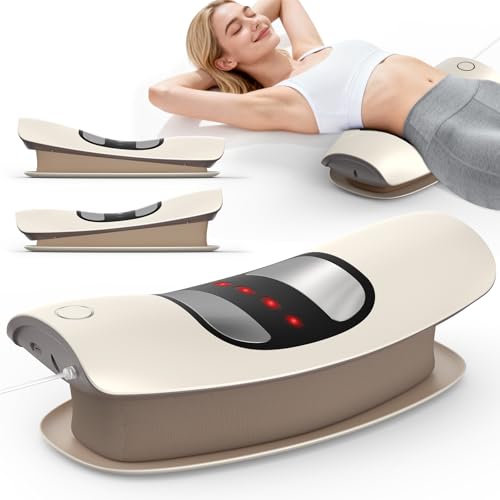 Neuer Elektrischer Rückenstrecker Rückenmassagegerät mit Dynamische Airbag-Traktion EMS Massage Wärmefunktion Vibrationsmassage Rot-Blau-Licht Rückenschmerzlinderung & Bandscheibentraining