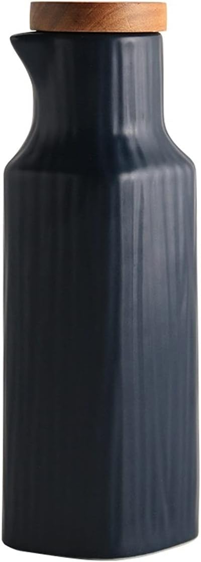 oil bottle Simple Ceramic Oil and Vinegar Dispenser Creative Kitchen Oil Bottle with Leak-proof Spout Household Condiment Container oil sprayer(Color:D)