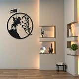 CreoNext | Chhatrapati Shivaji Maharaj Metal Hanging Wall Decor Art | Item for Home Decor, Living Room, Office, Drawing Room, Hall Decoration | 55cm | Matte Black