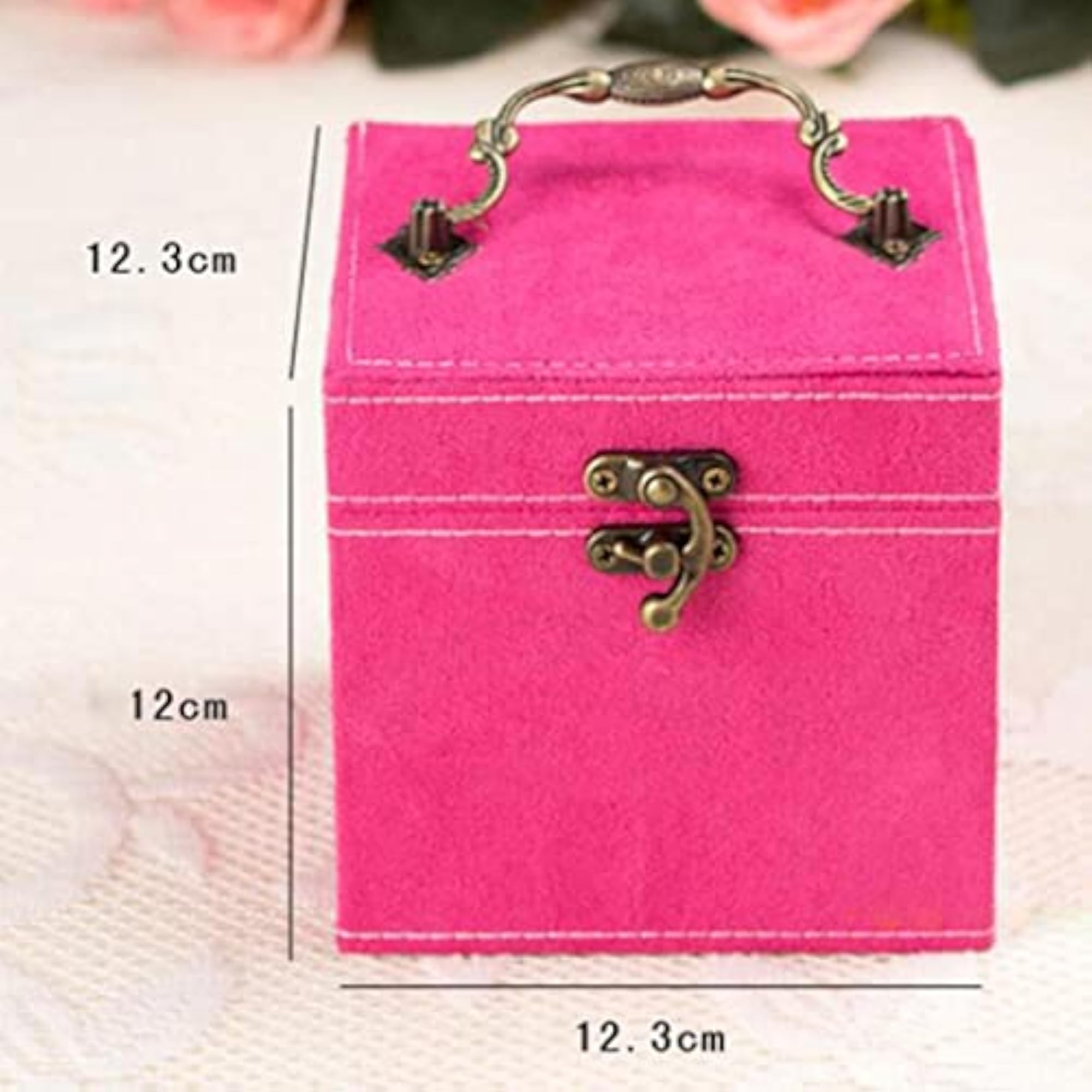 Luxurious Large Velvet Jewelry Box with Mirror & Lock