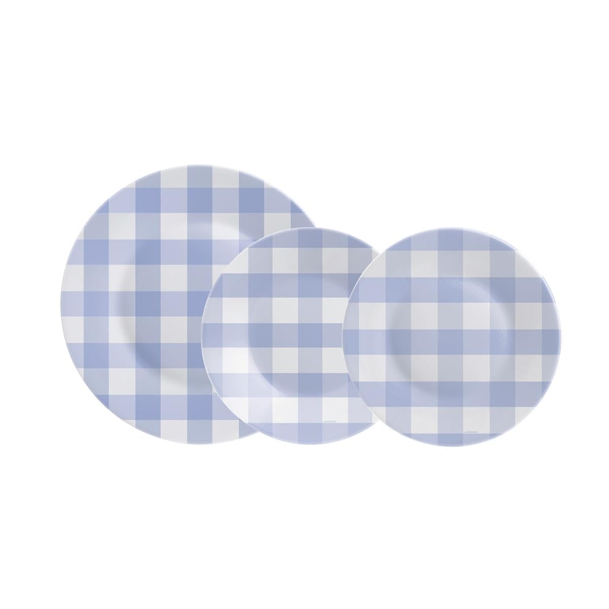 Luminarc Ingrid - Servizio da tavola in vetro opale blu, 18 pezzi, 6