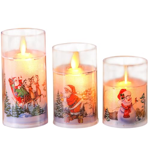 Timasser 3 Stück Weihnachtskerzen LED mit Batterie Kabellos...