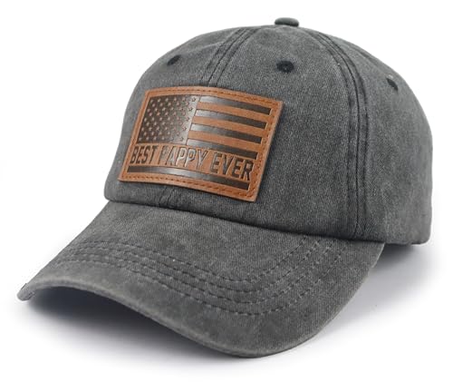 Image of Best Dad Ever American Flag Hat,Adjustable Cotton Embroidered Fathers Day Birthday Gifts for Papa Baseball Cap
