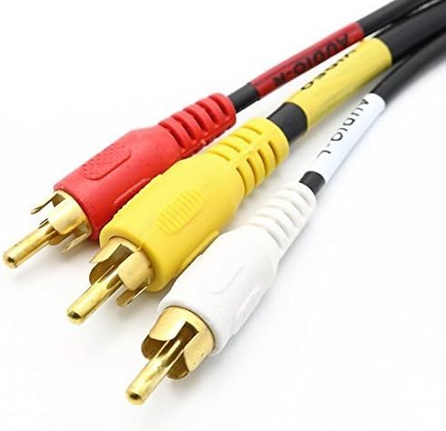 RCA Cable, Cord, Composite Cable, AV Cable, Audio Video Cable, Red White Yellow for Connecting Your VCR, DVD, HD-TV, and Other Home Theater Audio/Video Equipment, 6 Feet