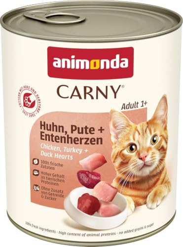 animonda Carny Katzen Nassfutter Huhn + Pute + Entenherzen (6 x 800g) – Ansicht 1