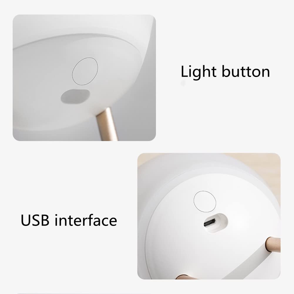 WOLONG Tischlampe LED Tragbares nachtlicht Runde USB-aufladung leselampe Nachttischlampe Dimmbar Kind Silikon Nachtlampe Schlaflicht mit Handyhalter,für Babyzimmer, Schlafzimmer Wohnräume