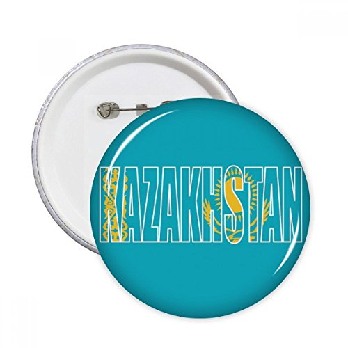 Badge Kazakhstan 5 pcs broches rondes drapeau pays taille XL multicolore pour vêtements