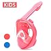 Greatever [2018 Newest Version] View Panoramic Snorkel Mask - Breathefree Full Face Snorkeling Mask with Detachable GoPro Mount, Dry Top Set Anti-Fog Anti-Leak for Adults&Kids(Red, XS)