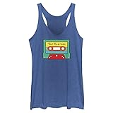 Fifth Sun Paul Frank Mix Tape Slides Women's Racerback Tank Top, Royal Blue Heather, Medium