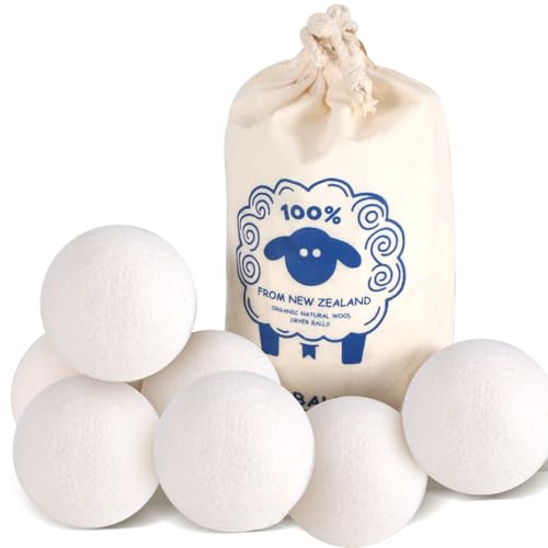 Wool Dryer Balls 6-Pack Reusable Natural Fabric Softener