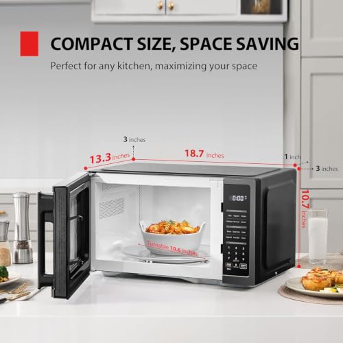 TOSHIBA Countertop Microwave Oven, 0.9 Cu.Ft, 900W, Black Stainless Steel - Image 3