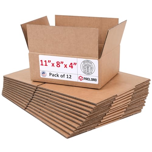 Image of Small Cardboard Boxes 11 inchL x 8 inchW x 4 inchH (Pack of 12) - USA-Made Packing Boxes for Moving, Shipping, or Storage - USPS, UPS, FedEx Approved - Professional Packing Supplies for Moving | USA-Made Packing Boxes for Moving, Shipping, or Storage - USPS, UPS, FedEx Approved - Professional Packing Supplies