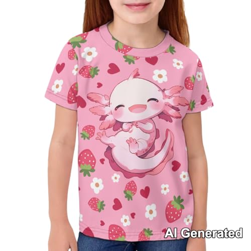 Image of Xhuibop Kids Tshirts Girls Boys 3-16 Years Summer Clothes for Teens Loose Fitting Tops