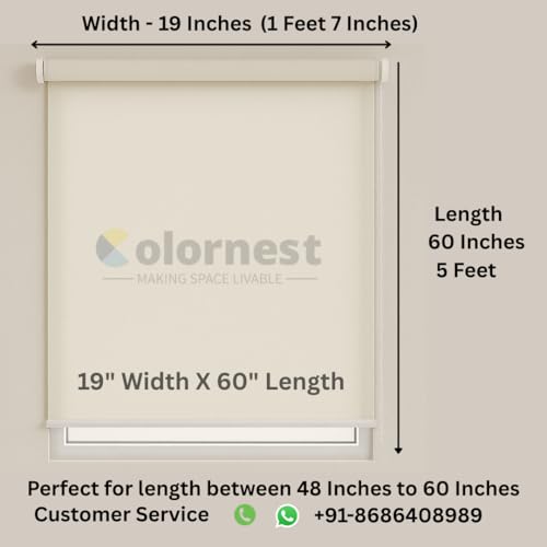 Image of Roller Blinds for Windows 19 Inch W X 60 Inch L | Dim Out Roll-Up Shades Sun UV Protection for Home & Office Charcoal Grey| Heavy Duty in 38 MM Pole