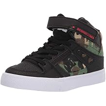 DC unisex-child Pure High-top Ev Skate Shoe, Black Camo, 6 Big Kid US