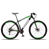 Bicicleta Aro 29 Ravok Alumínio Freios a Disco com Suspensão (21, Preto e Verde)
