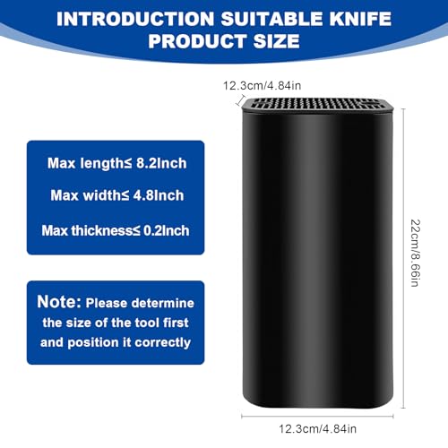 Mfusul Ceppo Coltelli Da Cucina, Nero,Ceppo Coltelli Vuoto Universale Vuoto Con 21 Scomparti E Design Di Drenaggio, Ceppo Coltelli Vuoto Per Affilare Coltelli Rimovibile Per Cucina E Piano Di Lavoro - 2