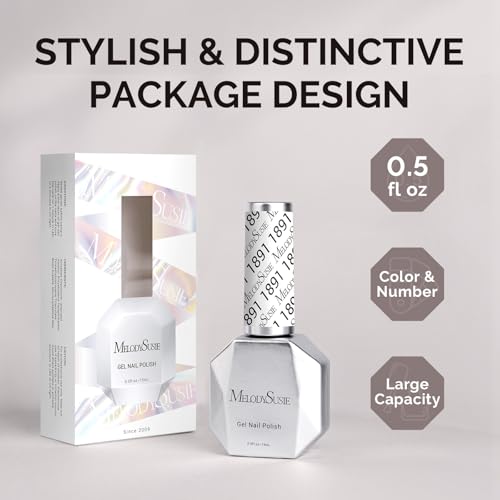 Image of MelodySusie 0.5fl oz White Gel Nail Polish, Nails Soak Off UV LED White Gel Polish Gift for Women Nail Art Manicure Salon DIY Nail Design Decoration at Home-1891
