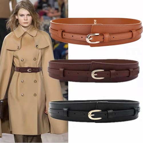 Belts for Women Fashion Wide Belt Adjustable Waist Belt Suitable for Dresses Blazers Trench Coats & Outfit Styling2