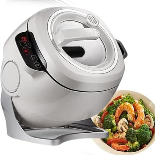 Commercial Food Processor, 6L Intelligent Automatic Cooking Machine with 360° Rotating and 3D All-Round Heating, Adjustment 3 Gears Firepower and Pot Body, for Home Restaurant