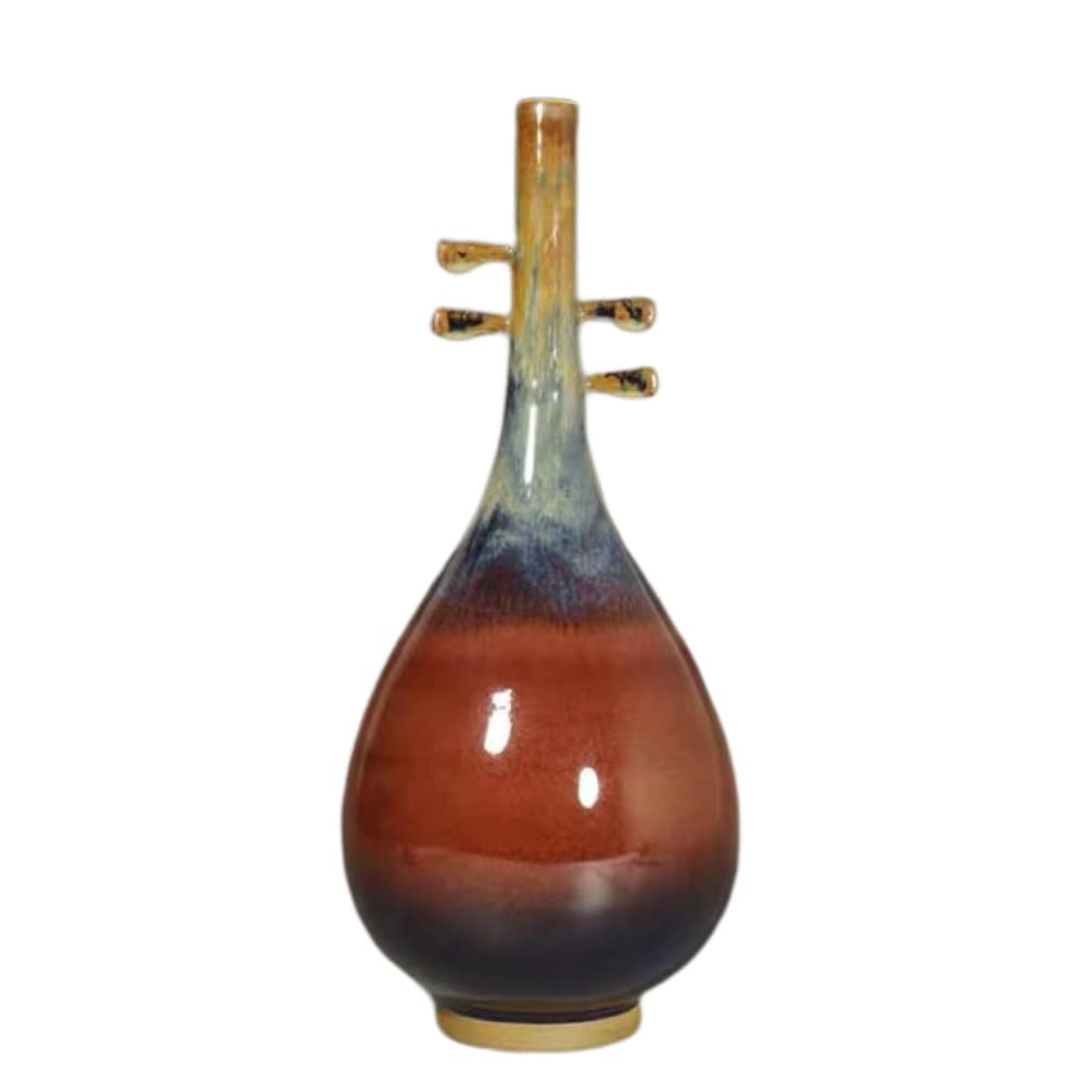 AMITVA Chinese ceramic vase White Large Chinese vase Porcelain Flower vase Chinese Antique ceramic vases Traditional Decorative Vase-A 34.5 * 14.5 cm