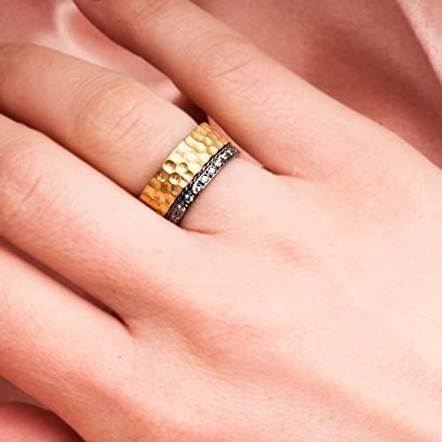 Anillos de boda de plata con baño de oro "Lilium"
