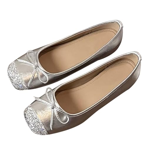 Dear Time Women's Comfortable Ballet Flats Slip-on Flats Office Work Shoes Low Wedge Arch Support Casual Shoes2